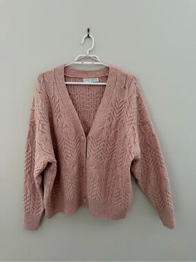 Primark Dusty Pink Cable Knit Button Cardigan